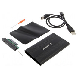 Carcasă Hard Discuri 2.5" USB 2.0 Aluminiu Negru | Electronic-mag.ro | Componente Electronice
