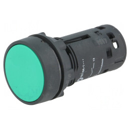 Comutator Apăsare 22mm 1 NO Verde | Electronic-mag.ro | Componente Electronice