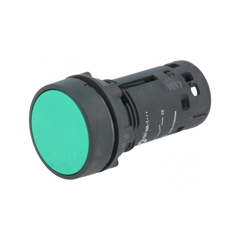 Comutator Apăsare 22mm 1 NO Verde | Electronic-mag.ro | Componente Electronice