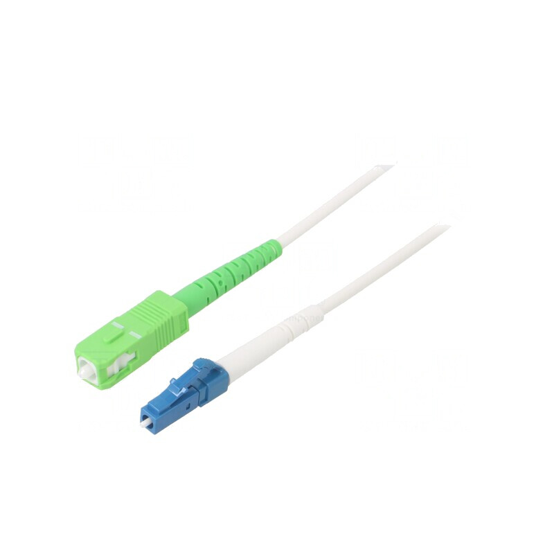 Patch Cord Fibră Optică OS2 LC/UPC-SC/APC 15m Alb | Electronic-mag.ro | Componente Electronice