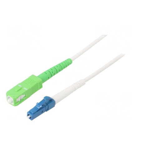 Patch Cord Fibră Optică OS2 LC/UPC-SC/APC 15m Alb | Electronic-mag.ro | Componente Electronice