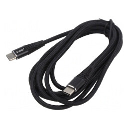 Cablu USB C 2m Negru 480Mbps | Electronic-mag.ro | Componente Electronice