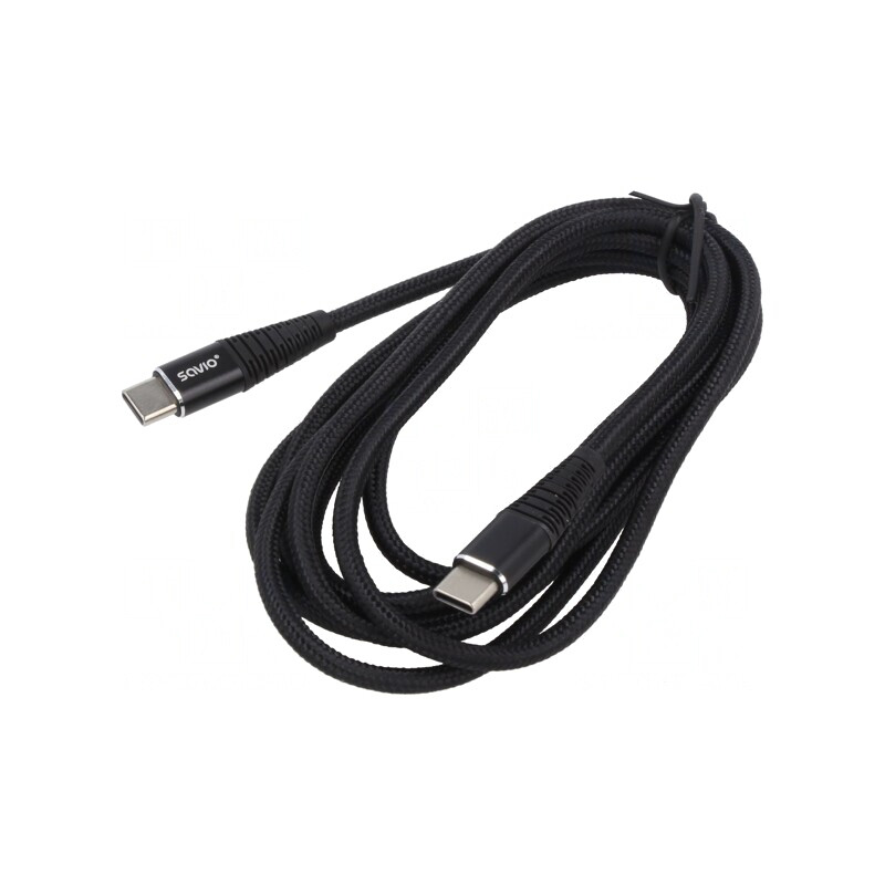 Cablu USB C 2m Negru 480Mbps | Electronic-mag.ro | Componente Electronice