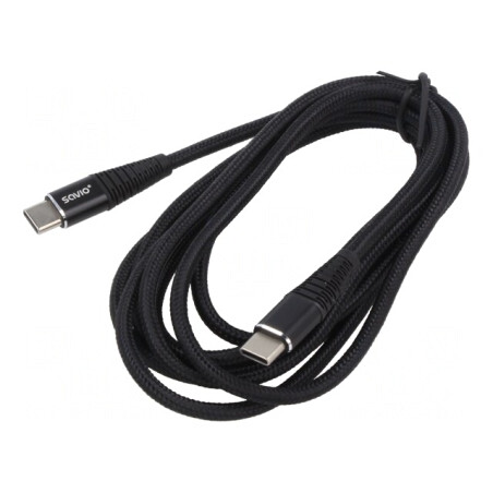 Cablu USB C 2m Negru 480Mbps | Electronic-mag.ro | Componente Electronice