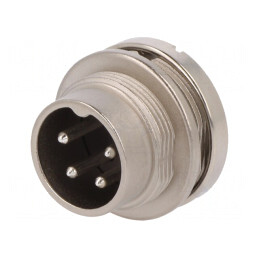 Conector M16 Soclu Tată 4 PIN 5A 300V IP65/IP67 | Electronic-mag.ro | Componente Electronice