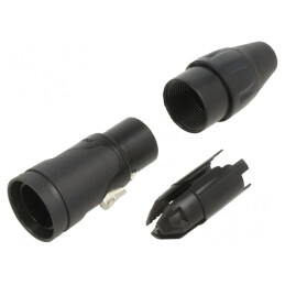 Conector Cablu XLR Femelă 3 Pin Negru | Electronic-mag.ro | Componente Electronice