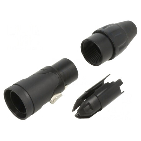 Conector Cablu XLR Femelă 3 Pin Negru | Electronic-mag.ro | Componente Electronice