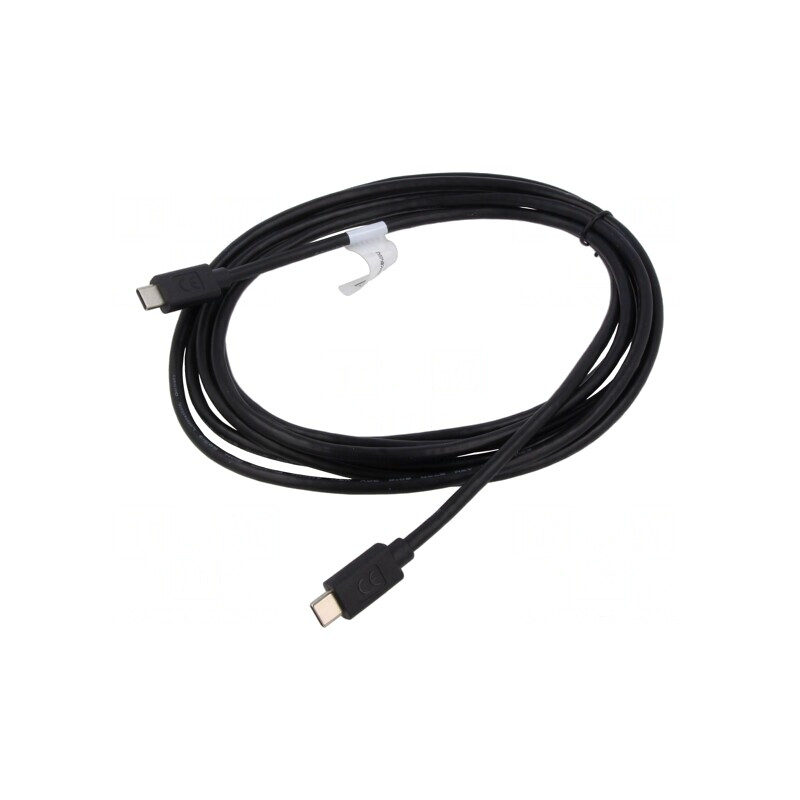 Cablu USB 2.0 USB-C Mufă Nichelată 3m Negru | Electronic-mag.ro | Componente Electronice