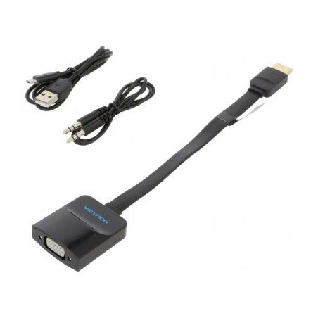 Convertor HDMI 1.4 Plat 0.15m Negru | Electronic-mag.ro | Componente Electronice