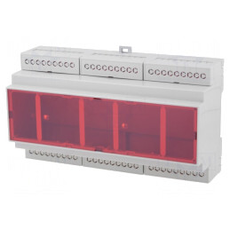 Carcasă pentru șină DIN ABS gri 90x159x57 mm | Electronic-mag.ro | Componente Electronice