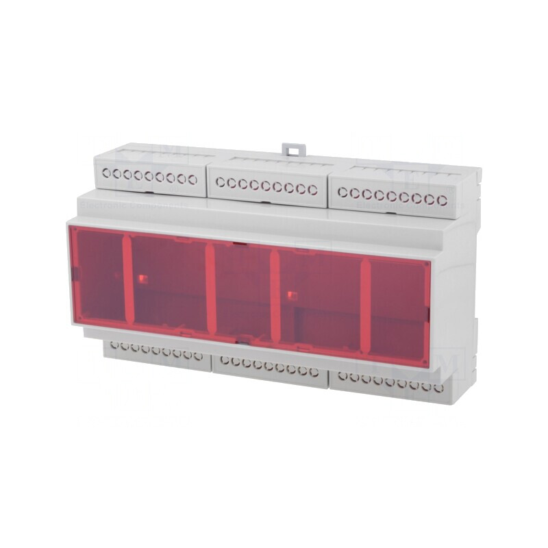 Carcasă pentru șină DIN ABS gri 90x159x57 mm | Electronic-mag.ro | Componente Electronice