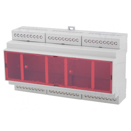 Carcasă pentru șină DIN ABS gri 90x159x57 mm | Electronic-mag.ro | Componente Electronice