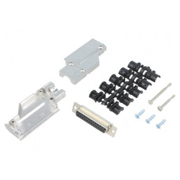 Mufă D-Sub 25 Pin Mamă 90° Lipire Neagră | Electronic-mag.ro | Componente Electronice