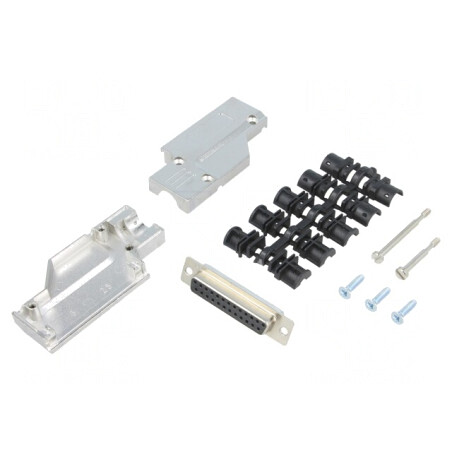 Mufă D-Sub 25 Pin Mamă 90° Lipire Neagră | Electronic-mag.ro | Componente Electronice