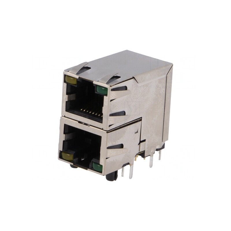 Soclu RJ45 Cat5 Ecranat Dublu cu LED 8p8c | Electronic-mag.ro | Componente Electronice Soclu RJ45 Cat5 Ecranat Dublu cu LED 8p8c | Electronic-mag.ro | Componente Electronice