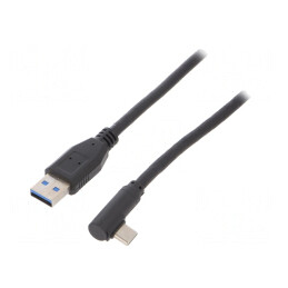 Cablu USB 3.0 USB-A la USB-C Unghi 1m Negru 5Gbps | Electronic-mag.ro | Componente Electronice