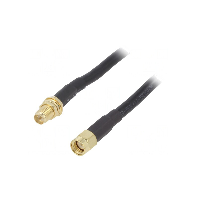 Cablu Negru 5m RP-SMA Tată-Mamă 50Ω | Electronic-mag.ro | Componente Electronice