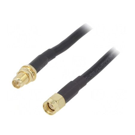 Cablu Negru 5m RP-SMA Tată-Mamă 50Ω | Electronic-mag.ro | Componente Electronice