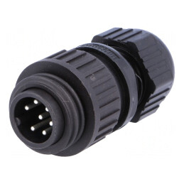 Conector circular IP67 cu 7 pini pe cablu