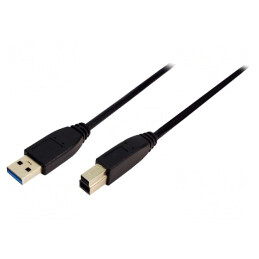 Cablu USB 3.0 A-B 3m Negru | Electronic-mag.ro | Componente Electronice