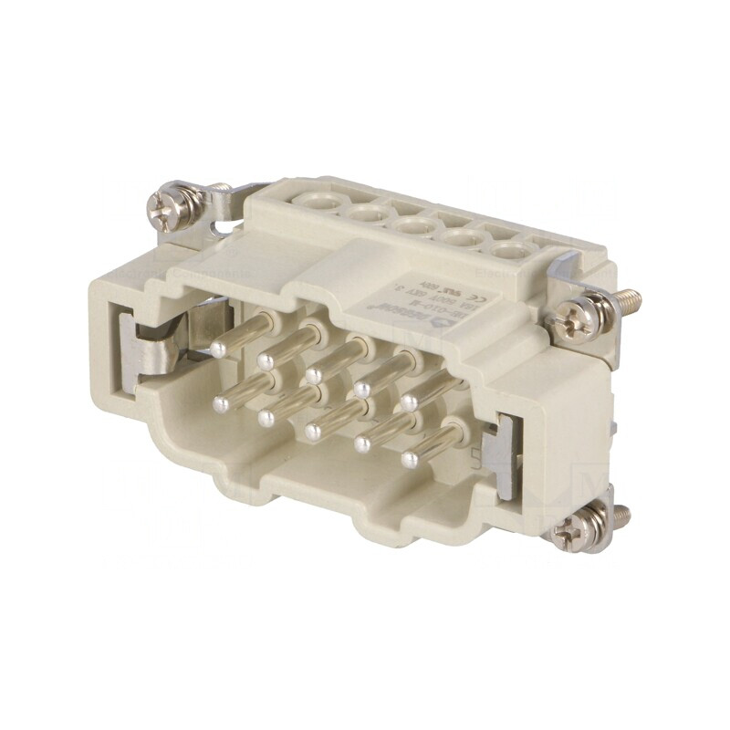 Conector HDC 10P 16A Inserturi Contact Tată | Electronic-mag.ro | Componente Electronice