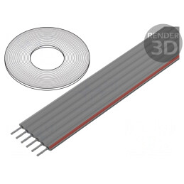 Cablu Bandă Litat 1mm Cu PVC Gri 30,5m 6x28AWG | Electronic-mag.ro | Componente Electronice