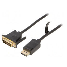 Cablu DisplayPort la DVI-D 1m Negru | Electronic-mag.ro | Componente Electronice
