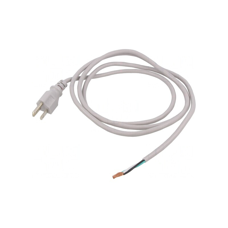 Cablu Alimentare 1,8m Gri 10A 3x18AWG NEMA 5-15 | Electronic-mag.ro | Componente Electronice