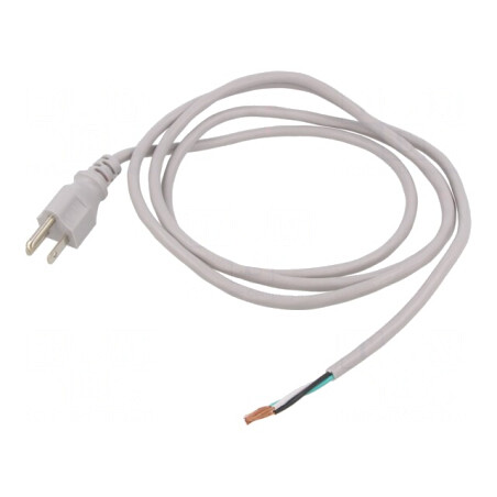 Cablu Alimentare 1,8m Gri 10A 3x18AWG NEMA 5-15 | Electronic-mag.ro | Componente Electronice
