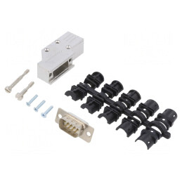 Conector D-Sub 9 pini tată 90° alb | Electronic-mag.ro | Componente Electronice