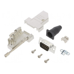 Conector D-Sub 9-Pin tată unghi 45° pentru cablu Gold Flash | Electronic-mag.ro | Componente Electronice