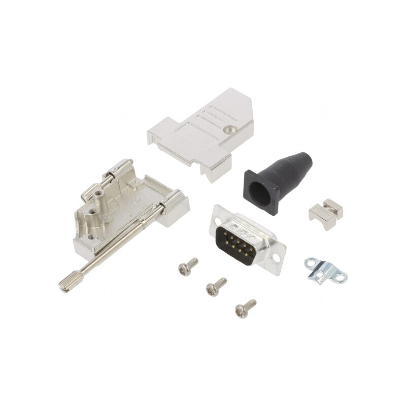 Conector D-Sub 9-Pin tată unghi 45° pentru cablu Gold Flash | Electronic-mag.ro | Componente Electronice