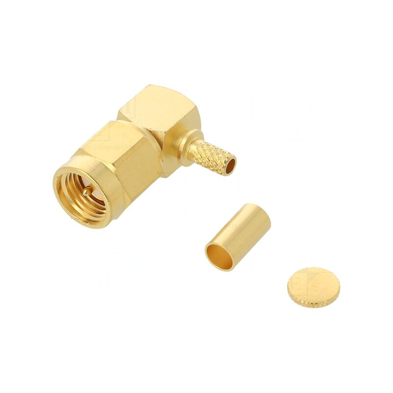 Mufă SMA tată unghi 90° 50Ω cabluri KX22A KX3B RG174 RG188 RG316 | Electronic-mag.ro | Componente Electronice