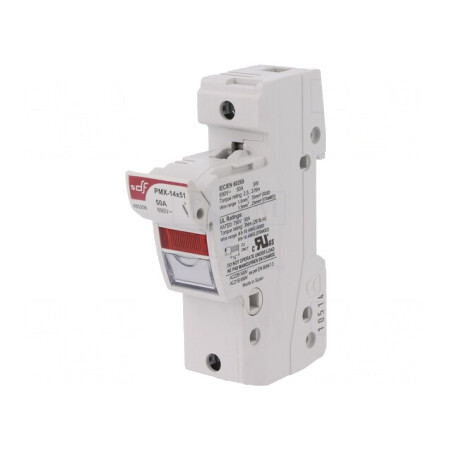 Clemă Siguranțe Cilindrice 14x51mm Șină DIN 50A Gri | Electronic-mag.ro | Componente Electronice