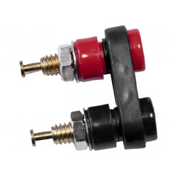 Soclu Banană 3mm 5A 1kVDC Negru Aurit Panou Duble | Electronic-mag.ro | Componente Electronice