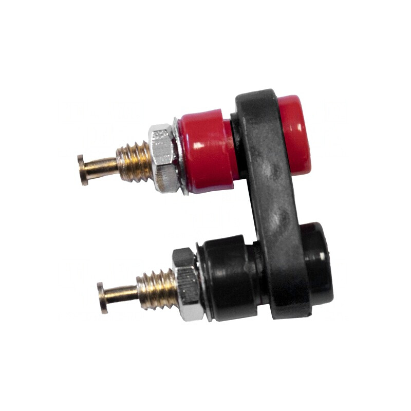 Soclu Banană 3mm 5A 1kVDC Negru Aurit Panou Duble | Electronic-mag.ro | Componente Electronice