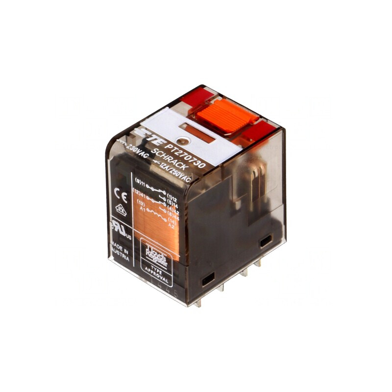 Releu Electromagnetic DPDT 230VAC 12A | Electronic-mag.ro | Componente Electronice