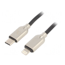Cablu USB-C la Lightning 1m Negru 18W | Electronic-mag.ro | Componente Electronice