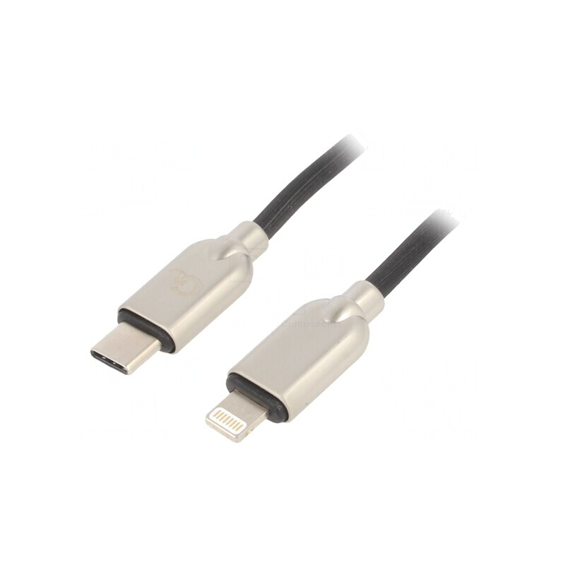 Cablu USB-C la Lightning 1m Negru 18W | Electronic-mag.ro | Componente Electronice Cablu USB-C la Lightning 1m Negru 18W | Electronic-mag.ro | Componente Electronice