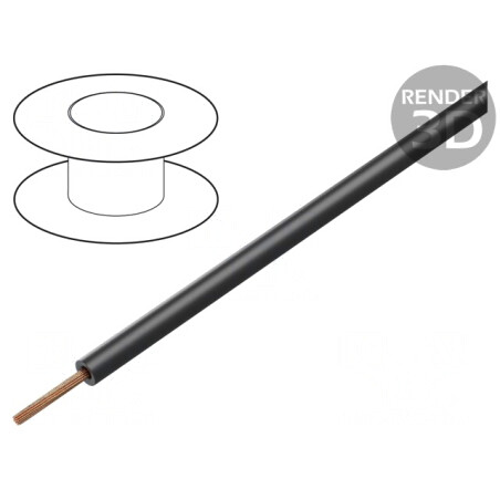 Cablu litat Cu 0,25mm2 PVC negru 25m | Electronic-mag.ro | Componente Electronice