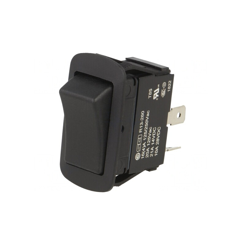 Comutator Basculant SPST 10A/28VDC Negru IP56 | Electronic-mag.ro | Componente Electronice