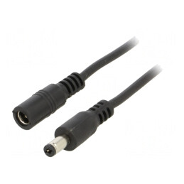 Cablu Alimentare DC 5,5/2,1 mm 2x0,5mm Negru