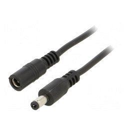 Cablu Alimentare DC 5,5/2,1 mm 2x0,5mm Negru | Electronic-mag.ro | Componente Electronice