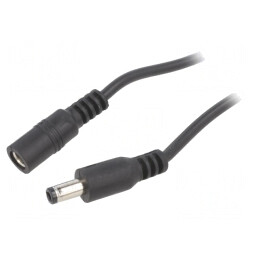 Cablu Alimentare DC 5,5/2,5mm Negru | Electronic-mag.ro | Componente Electronice