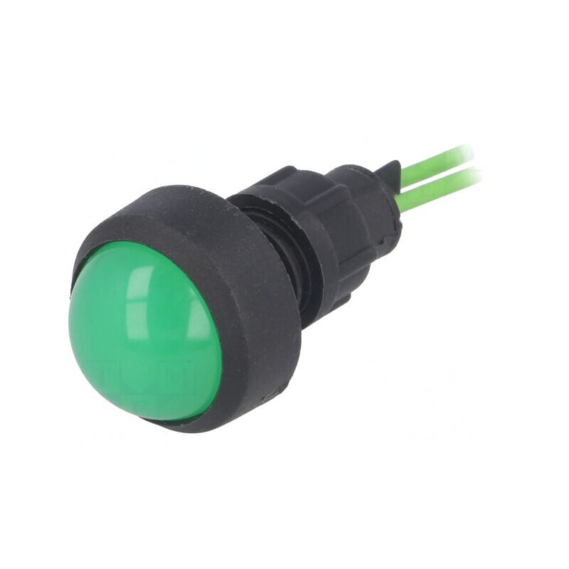 Lampă LED verde 230V Ø13mm IP20 plastic | Electronic-mag.ro | Componente Electronice