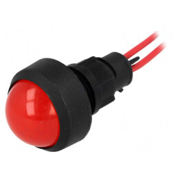Lampă LED de Control Roșie 230V Ø13mm IP20 Plastic | Electronic-mag.ro | Componente Electronice