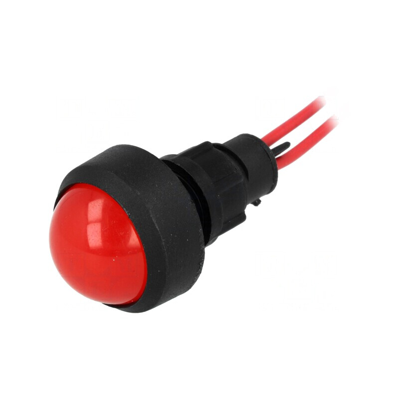 Lampă LED de Control Roșie 230V Ø13mm IP20 Plastic | Electronic-mag.ro | Componente Electronice
