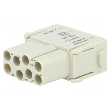 Conector modular mamă Han-Modular 8 pini fără contacte | Electronic-mag.ro | Componente Electronice