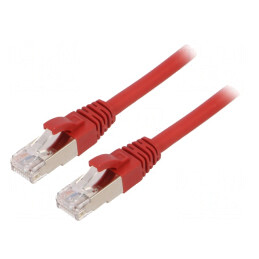 Patch Cord Ethernet Cat.6a S/FTP LSZH Roșu 1m | Electronic-mag.ro | Componente Electronice