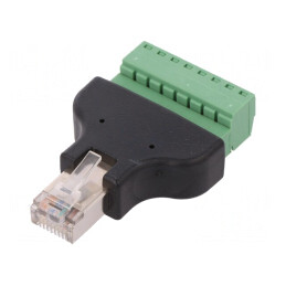 Adaptor RJ45 cu 8 Pini și Regletă de Conexiuni | Electronic-mag.ro | Componente Electronice